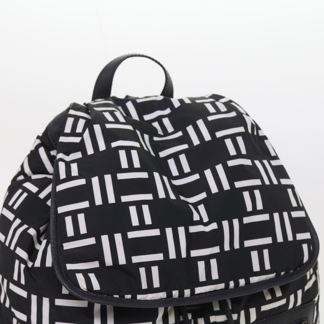 balenciaga Traveler Backpack Nylon Black White 340139 Auth am5199