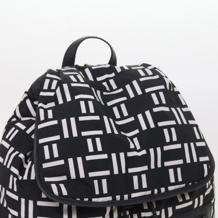 balenciaga Traveler Backpack Nylon Black White 340139 Auth am5199