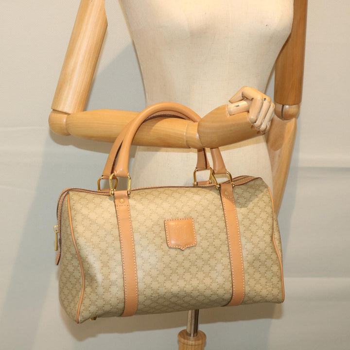 Celine Macadam Canvas Boston Bag Beige  am5215