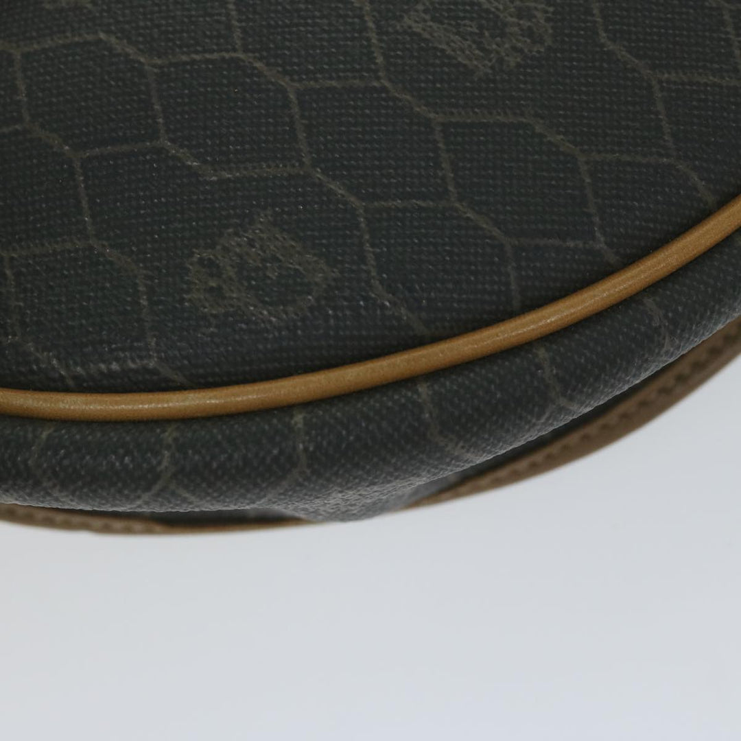 CHRISTIAN Top quality Dior Honeycomb Canvas Shoulder Bag PVC Leather Black Auth am5361