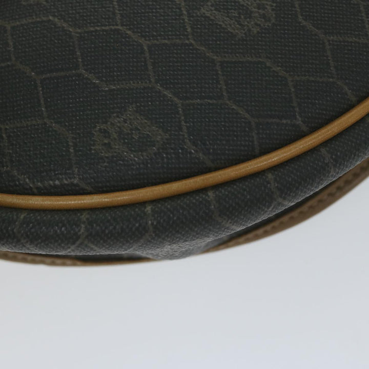 CHRISTIAN Top quality Dior Honeycomb Canvas Shoulder Bag PVC Leather Black Auth am5361