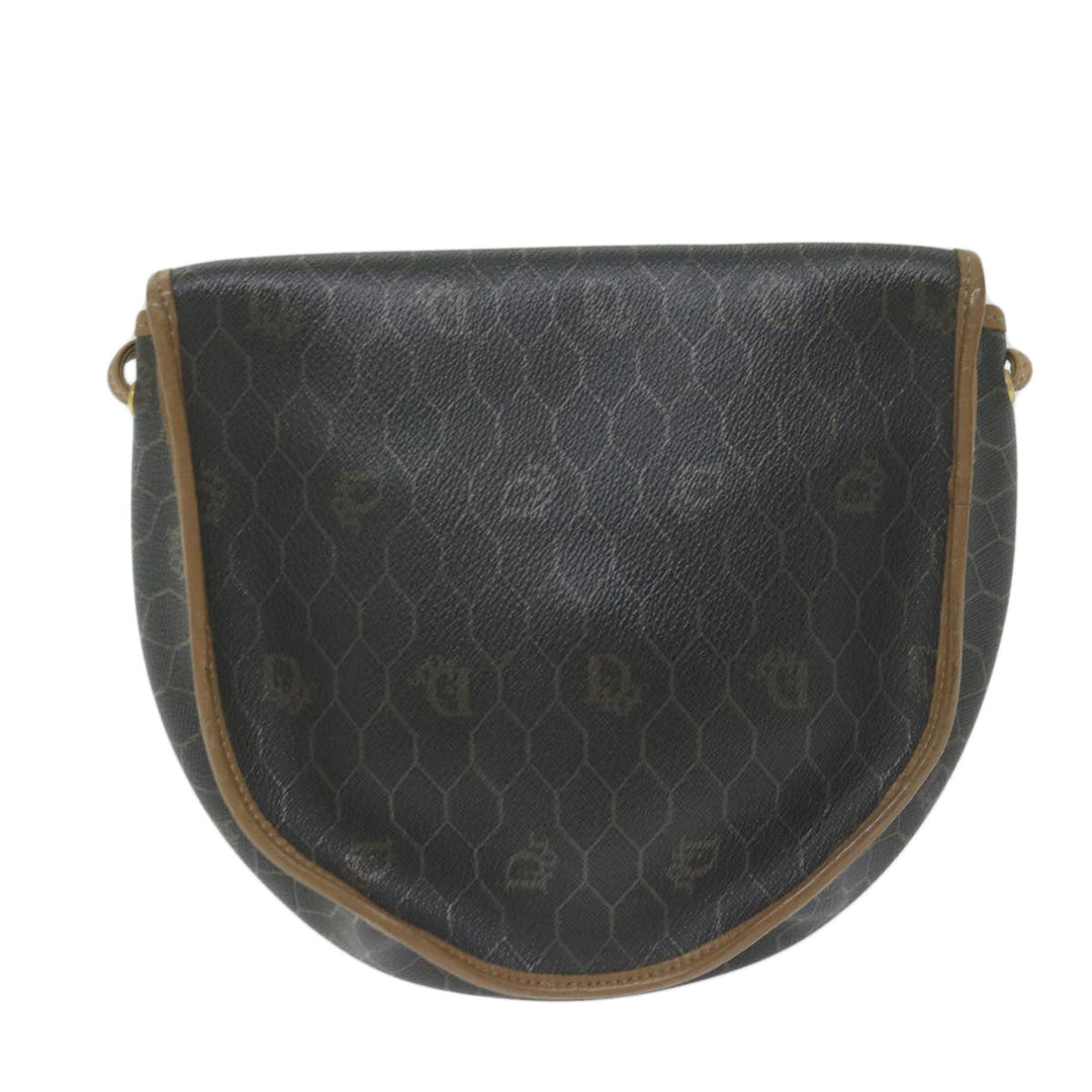 CHRISTIAN Top quality Dior Honeycomb Canvas Shoulder Bag PVC Leather Black Auth am5361