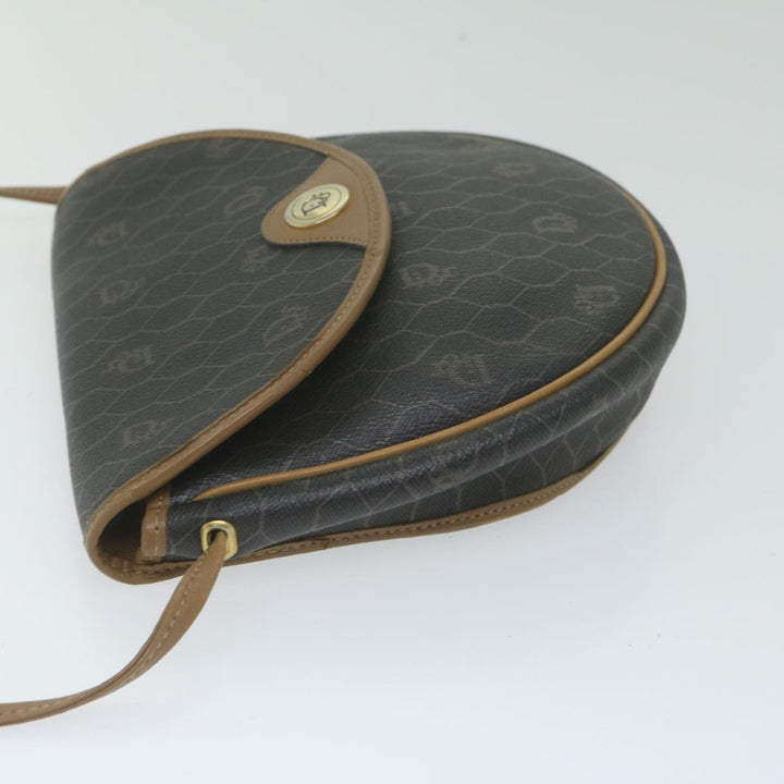 CHRISTIAN Top quality Dior Honeycomb Canvas Shoulder Bag PVC Leather Black Auth am5361