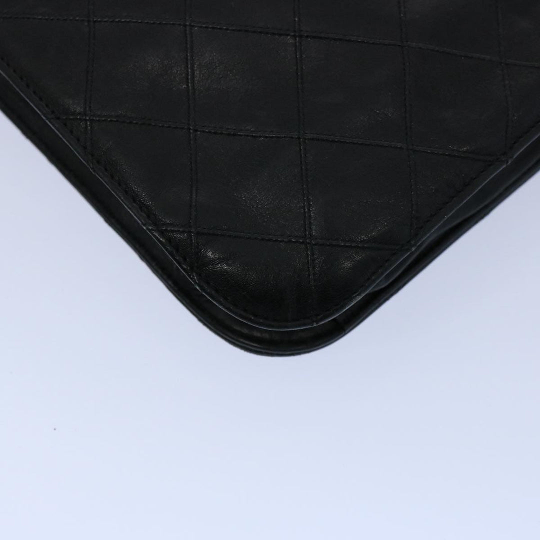 Chanel Bicolole Briefcase Lamb Skin Black CC Auth am5376