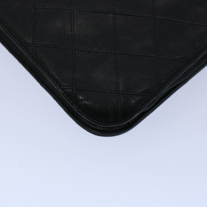 Chanel Bicolole Briefcase Lamb Skin Black CC Auth am5376