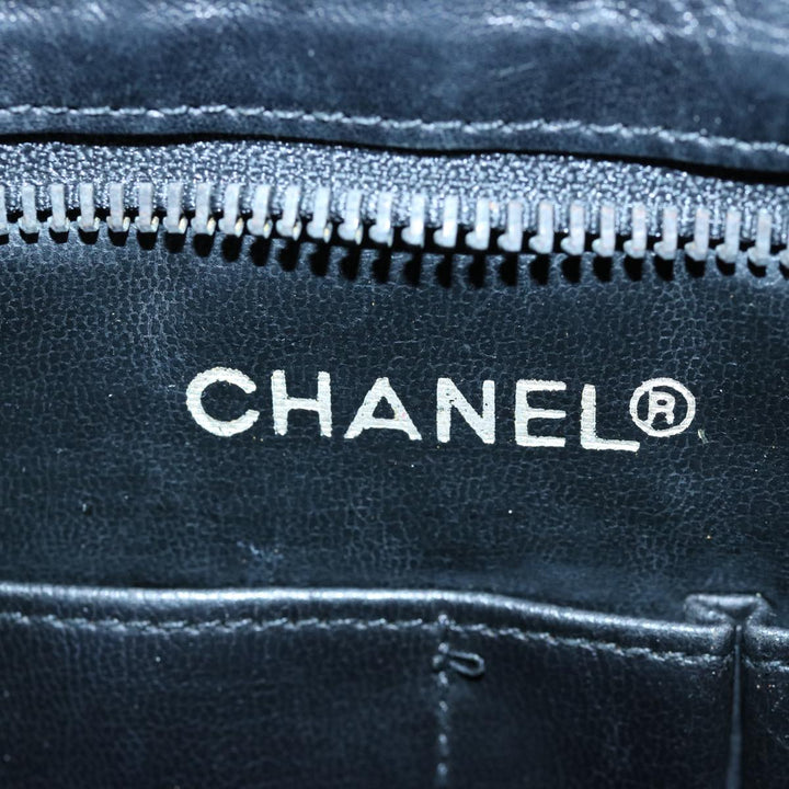 Chanel Bicolole Briefcase Lamb Skin Black CC Auth am5376
