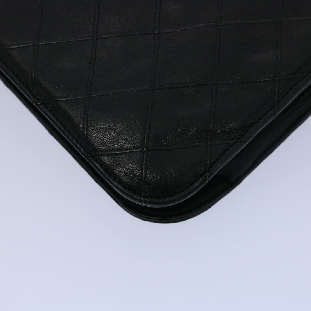 Chanel Bicolole Briefcase Lamb Skin Black CC Auth am5376