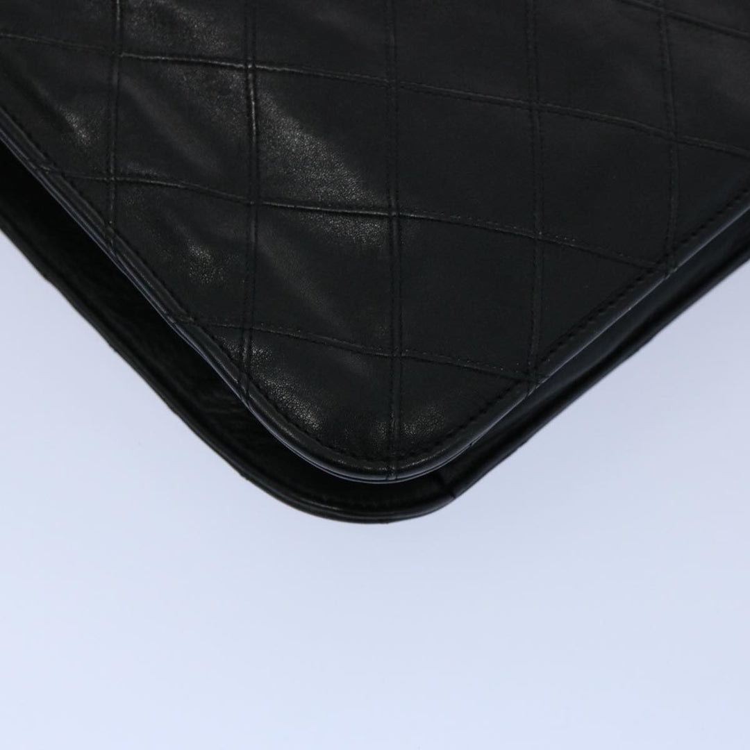 Chanel Bicolole Briefcase Lamb Skin Black CC Auth am5376