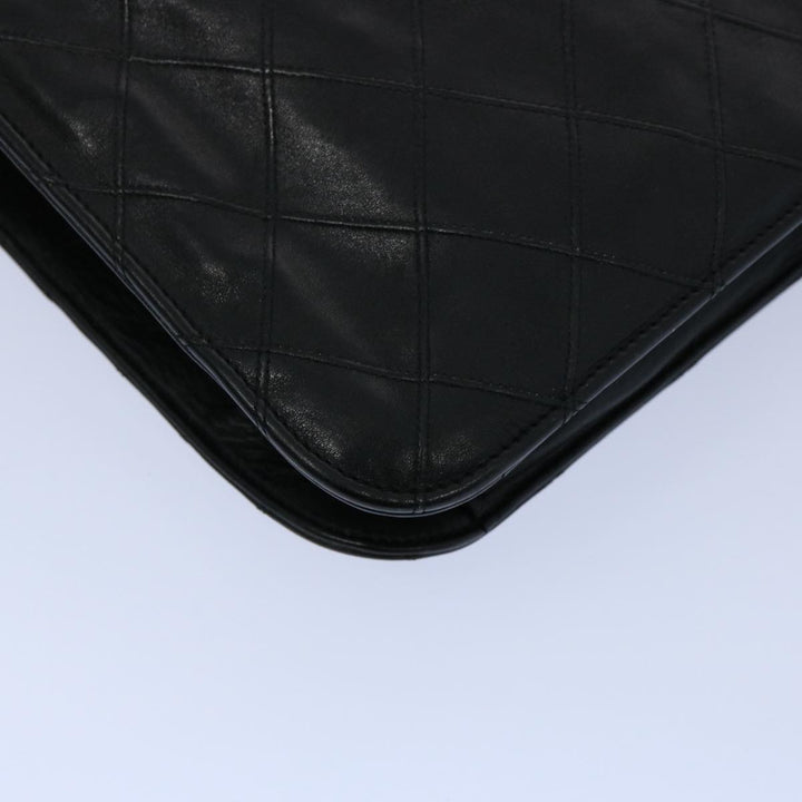 Chanel Bicolole Briefcase Lamb Skin Black CC Auth am5376