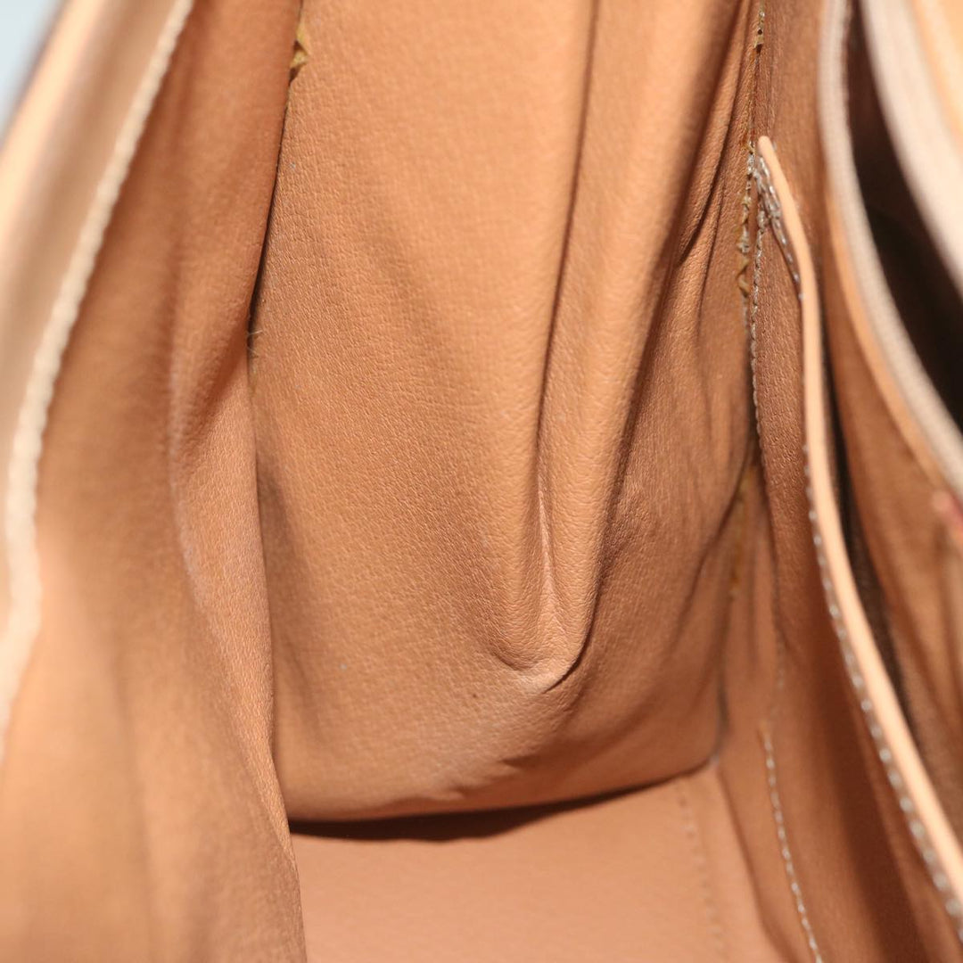 Celine Macadam Canvas Hand Bag PVC Leather Brown Auth am5411