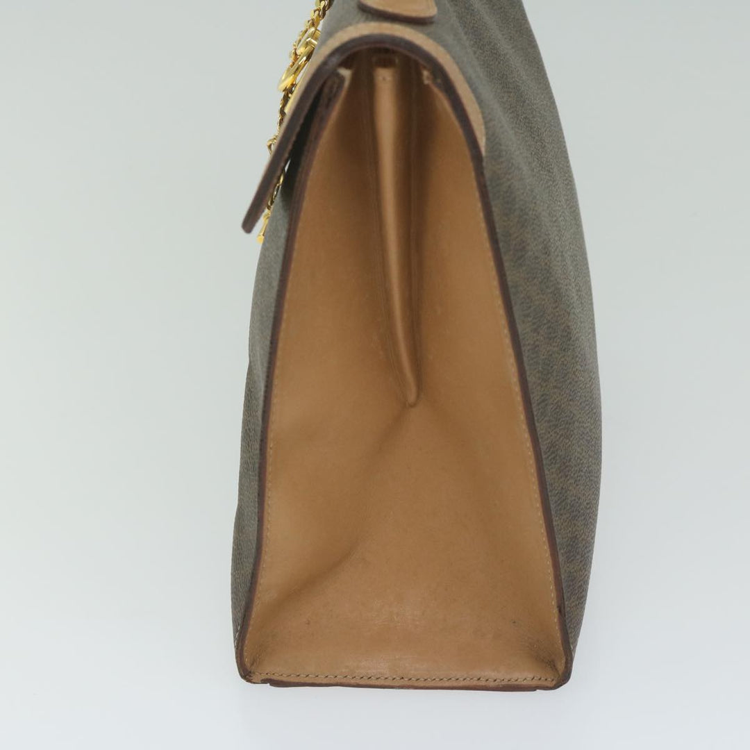 Celine Macadam Canvas Hand Bag PVC Leather Brown Auth am5411