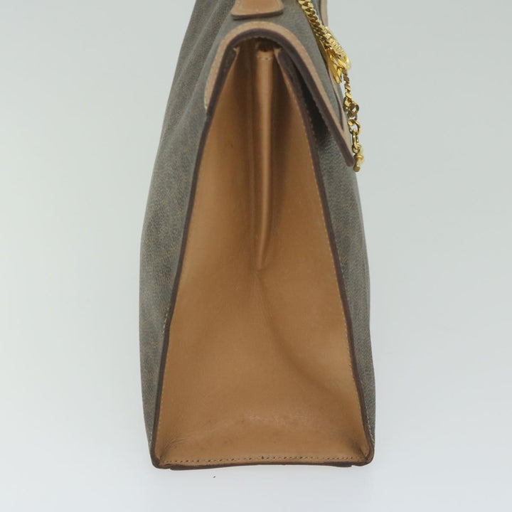 Celine Macadam Canvas Hand Bag PVC Leather Brown Auth am5411