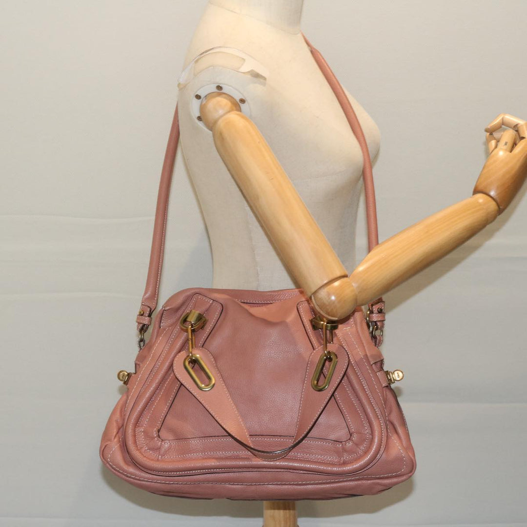 Chloe Paraty Shoulder Bag Leather 2way Pink am5444