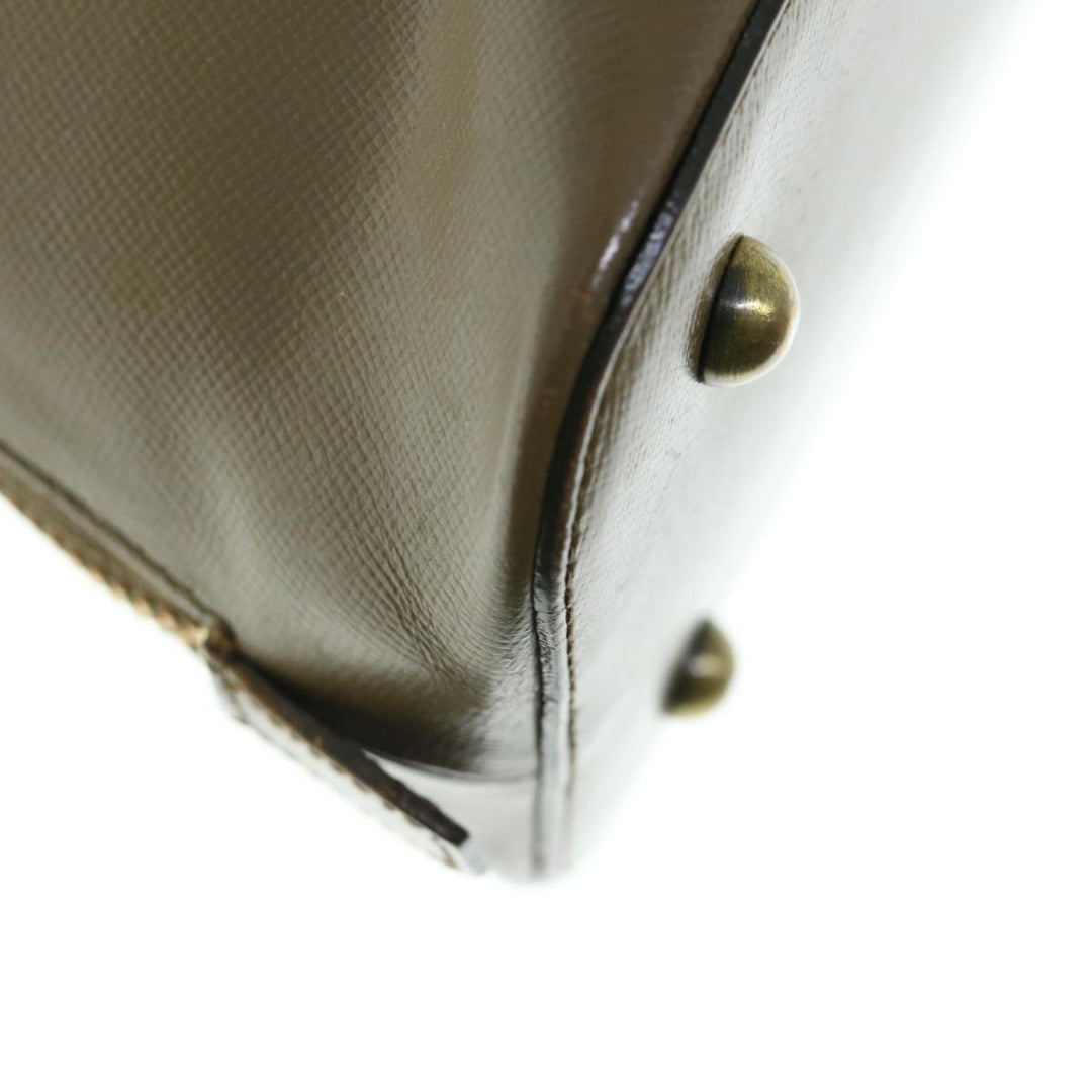 Burberry Hand Bag Leather 2way Brown Auth am5601
