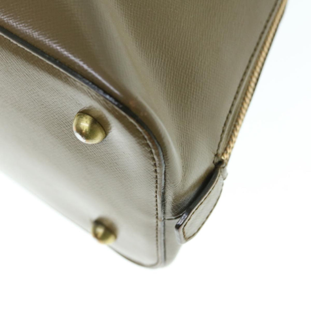 Burberry Hand Bag Leather 2way Brown Auth am5601