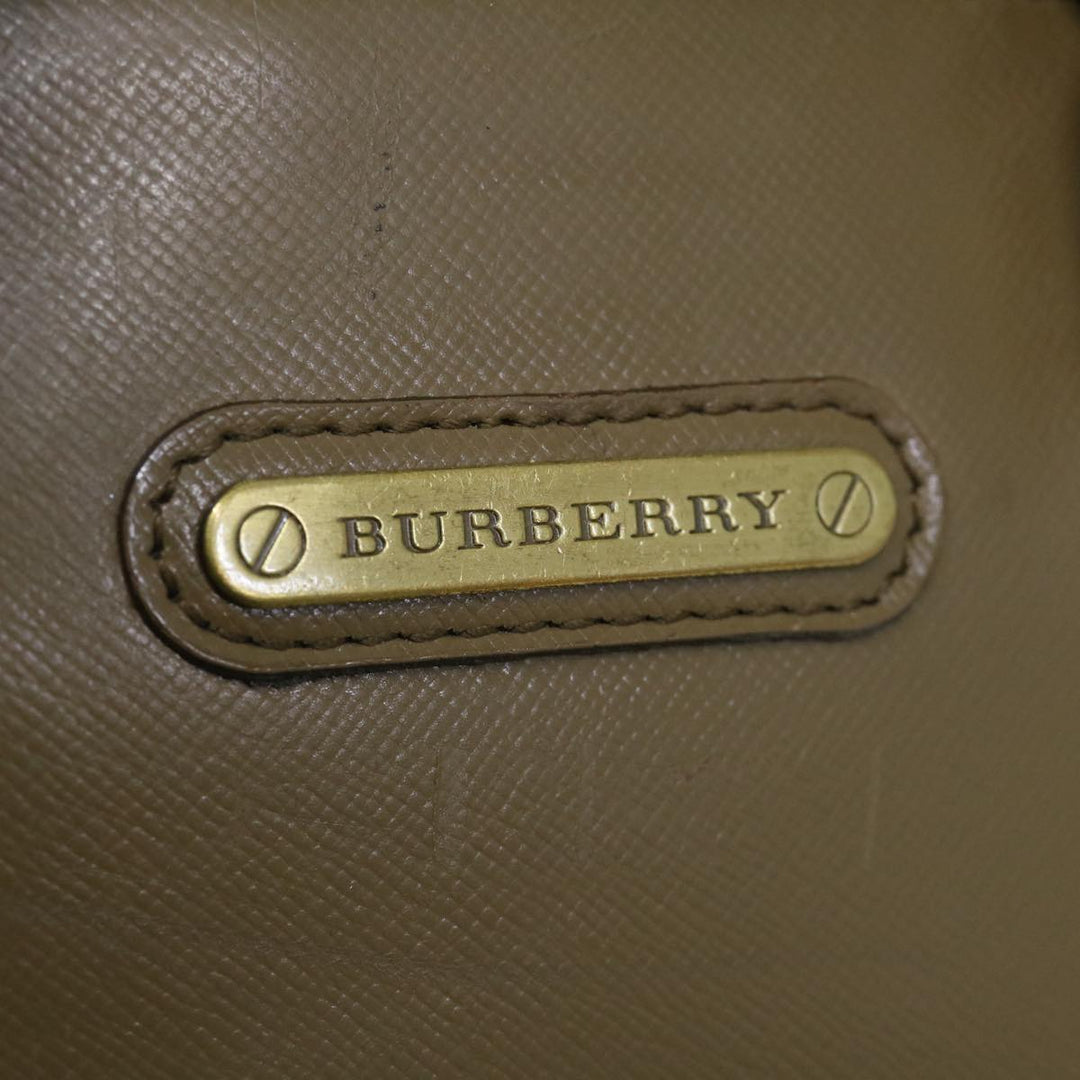 Burberry Hand Bag Leather 2way Brown Auth am5601