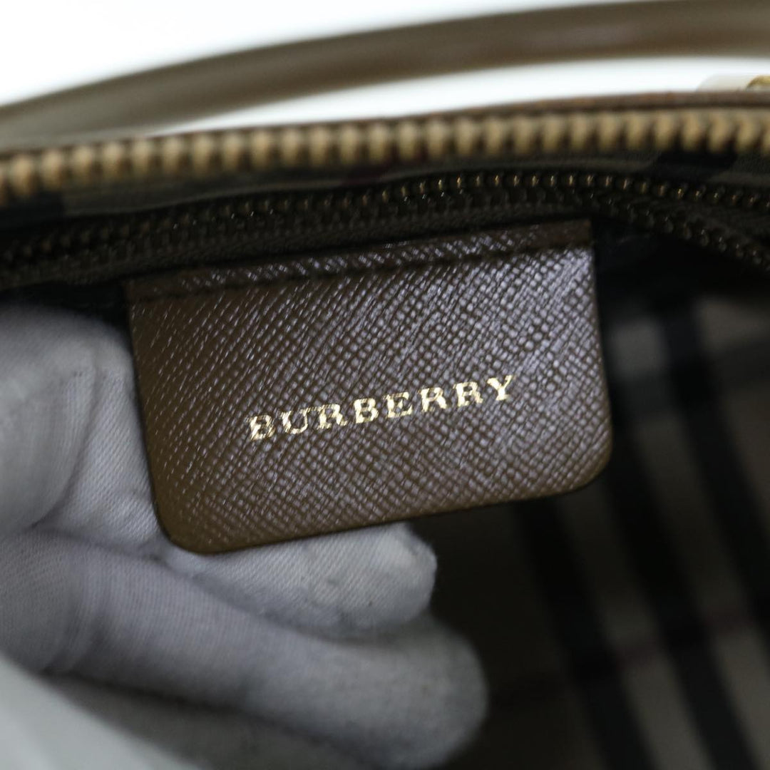 Burberry Hand Bag Leather 2way Brown Auth am5601