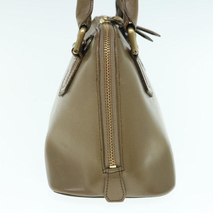 Burberry Hand Bag Leather 2way Brown Auth am5601