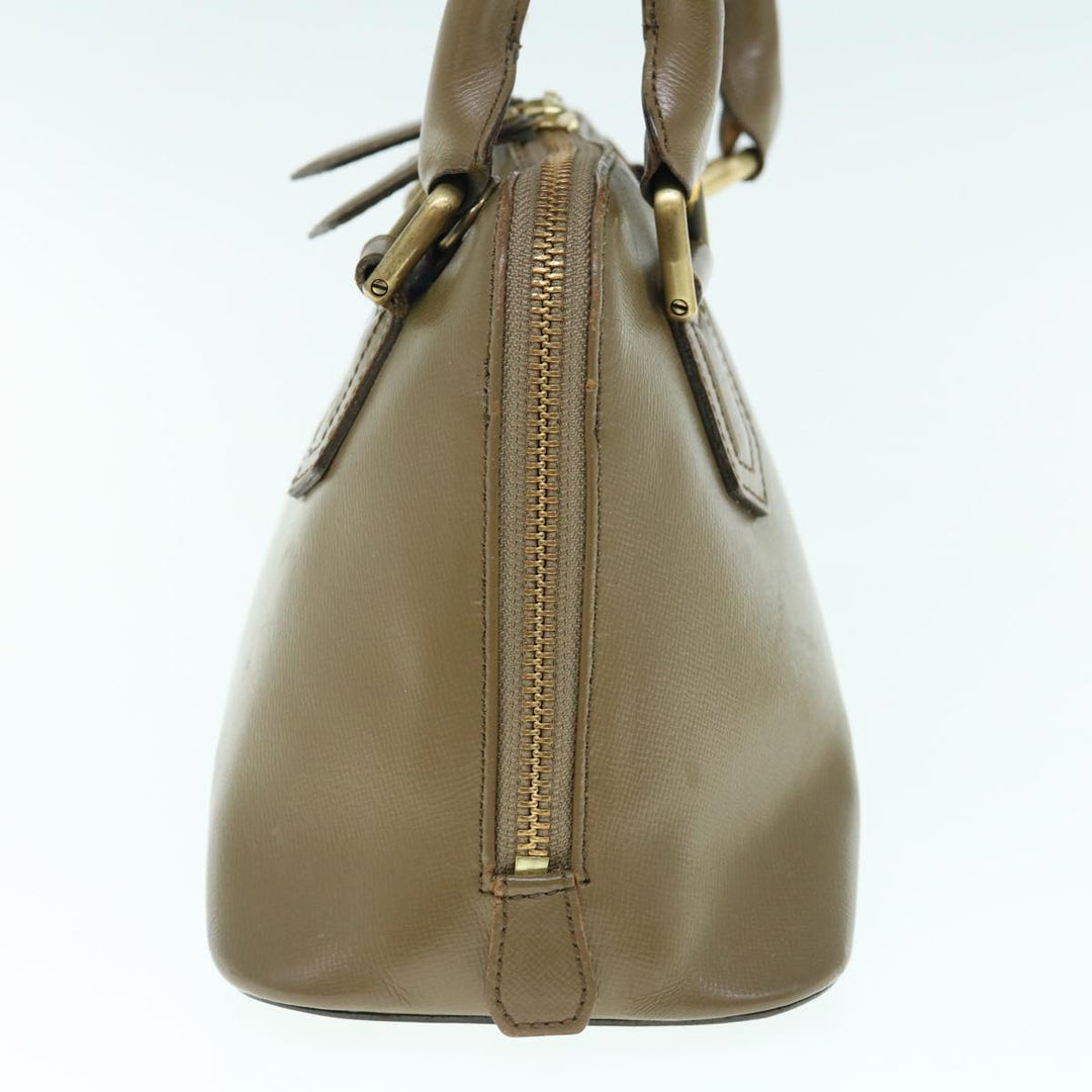 Burberry Hand Bag Leather 2way Brown Auth am5601