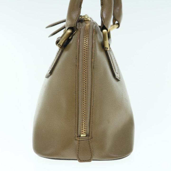 Burberry Hand Bag Leather 2way Brown Auth am5601