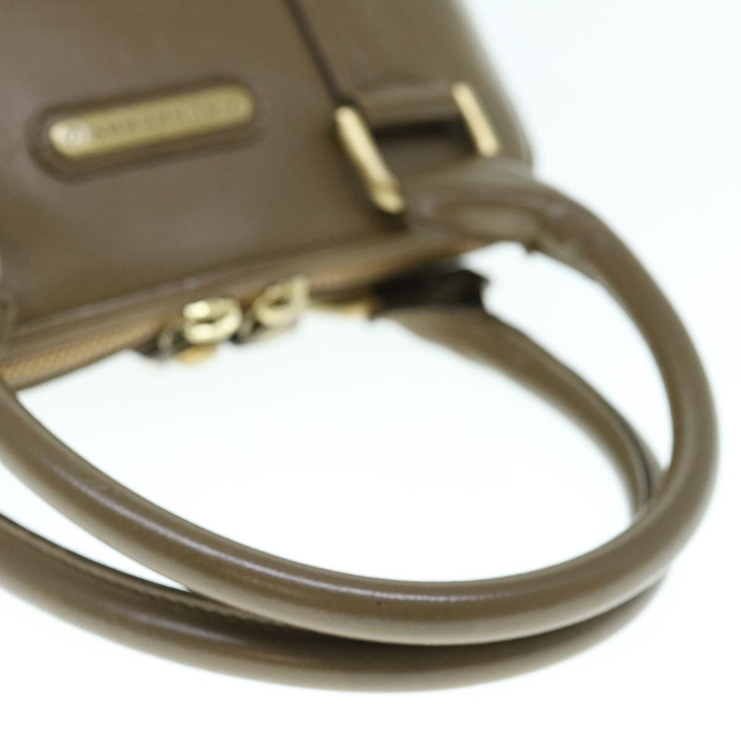 Burberry Hand Bag Leather 2way Brown Auth am5601