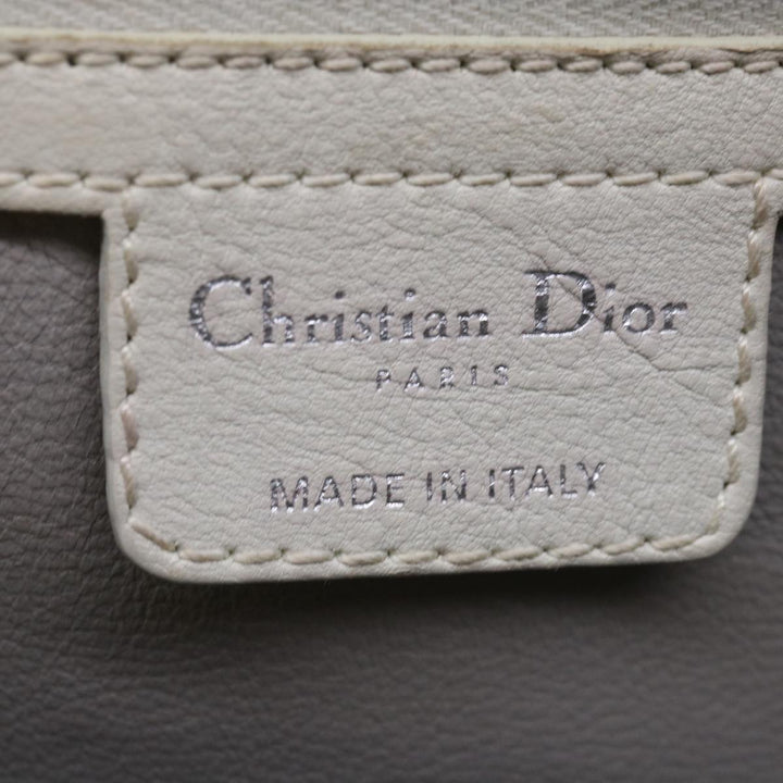 CHRISTIAN Top quality Dior Tote Bag Leather White Auth am5702