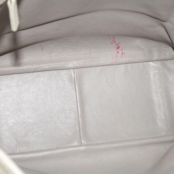 CHRISTIAN Top quality Dior Tote Bag Leather White Auth am5702
