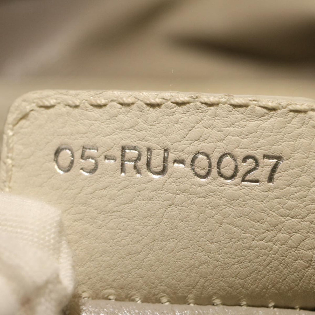 CHRISTIAN Top quality Dior Tote Bag Leather White Auth am5702