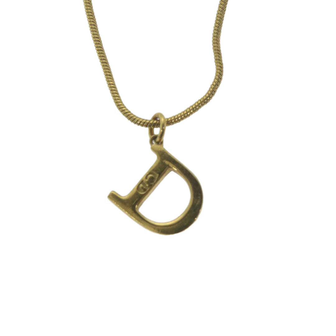 CHRISTIAN Top quality Dior Necklace metal Gold Auth am5728