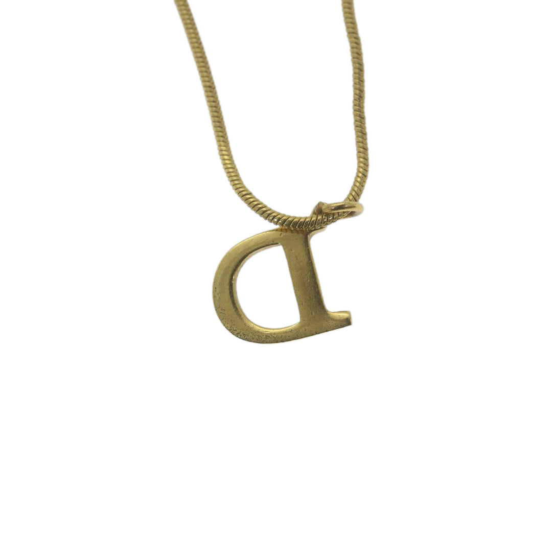 CHRISTIAN Top quality Dior Necklace metal Gold Auth am5728