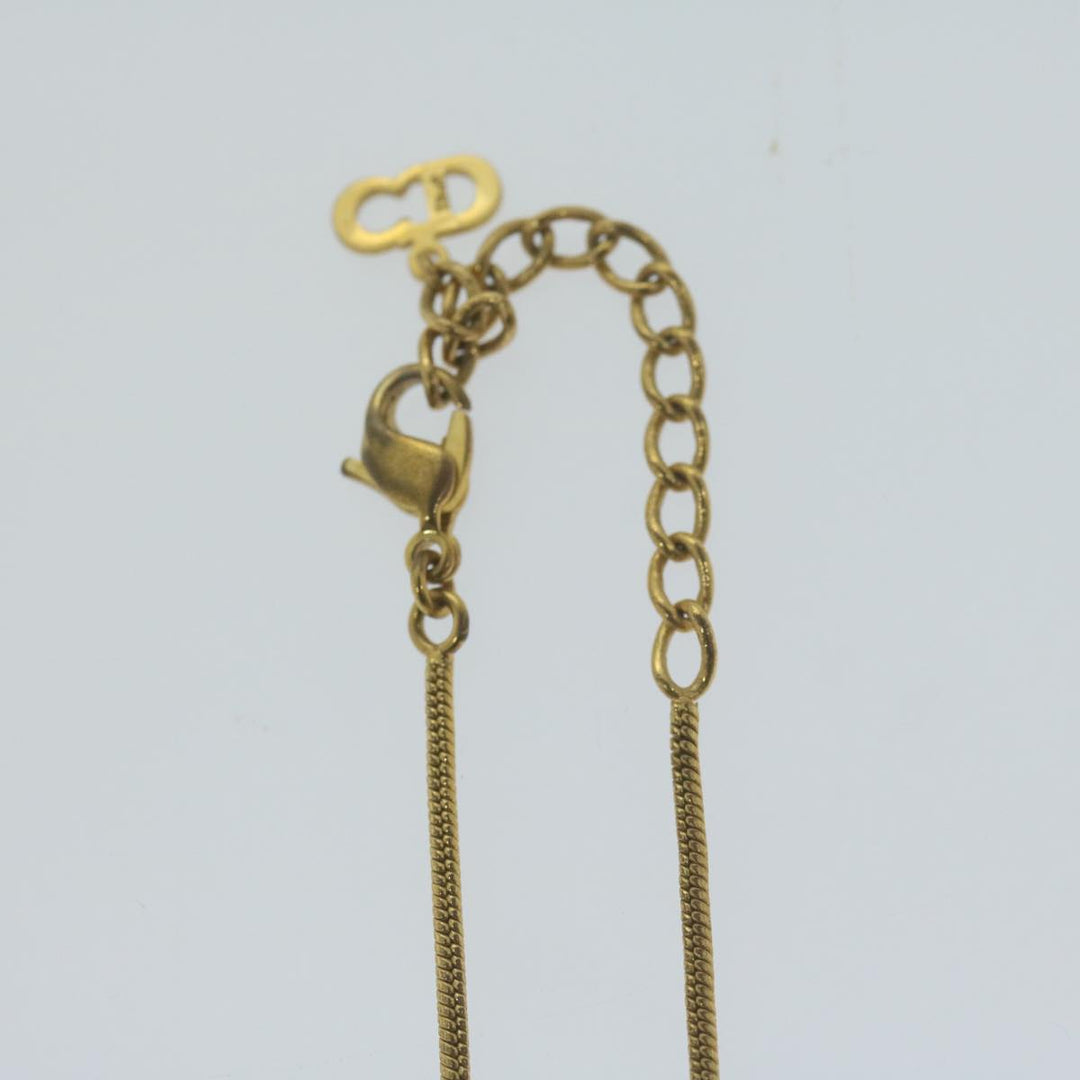 CHRISTIAN Top quality Dior Necklace metal Gold Auth am5728
