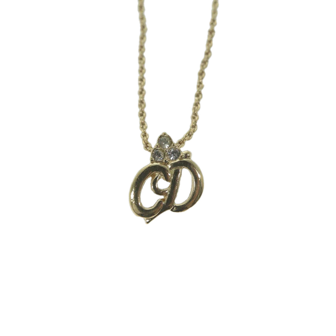 CHRISTIAN Top quality Dior Necklace metal Gold Auth am5774