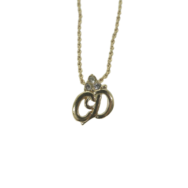 CHRISTIAN Top quality Dior Necklace metal Gold Auth am5774