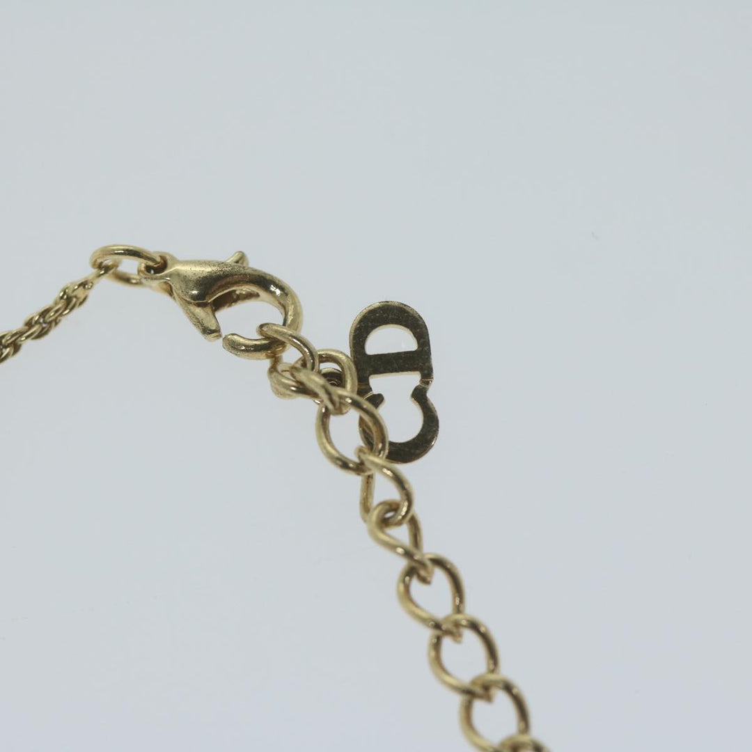 CHRISTIAN Top quality Dior Necklace metal Gold Auth am5774