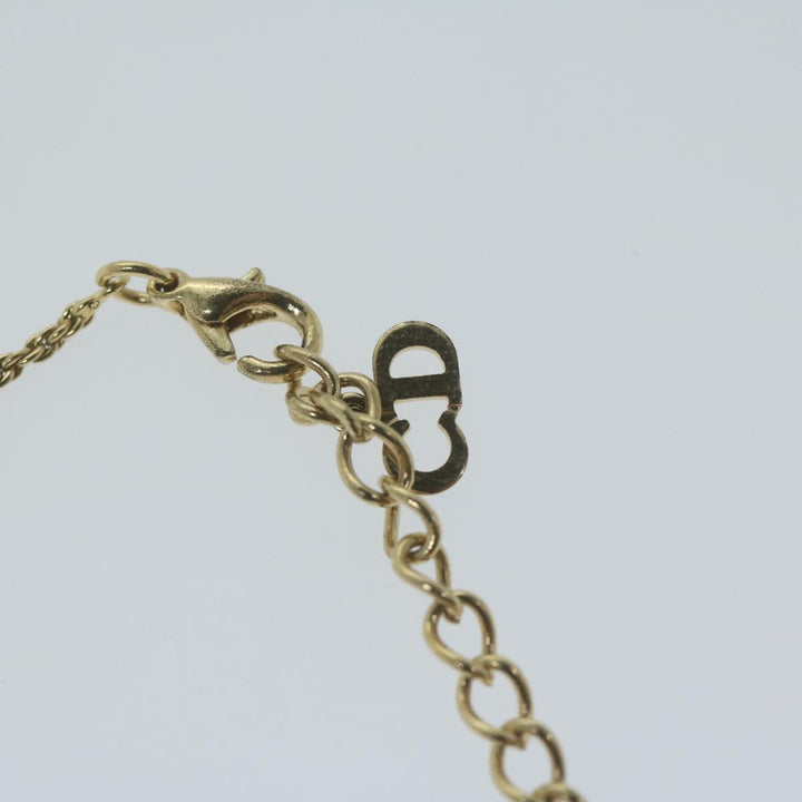 CHRISTIAN Top quality Dior Necklace metal Gold Auth am5774