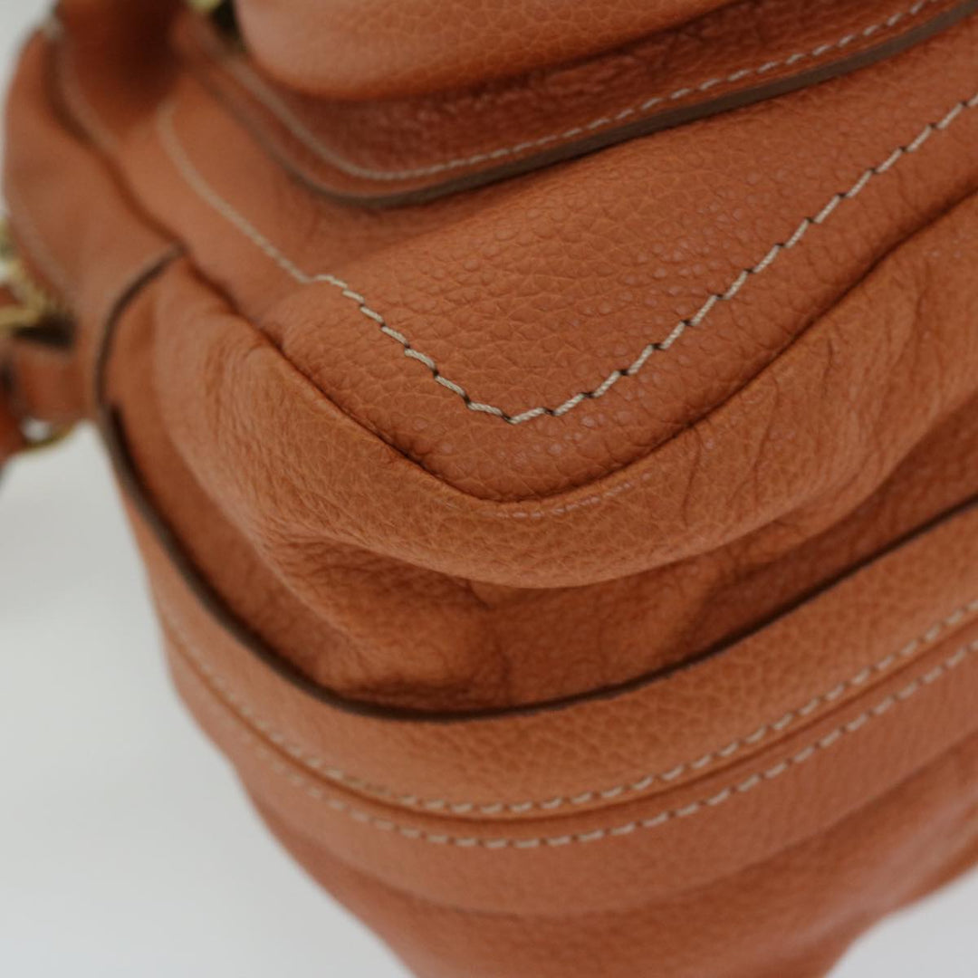 Chloe Paraty Hand Bag Leather Orange am5796