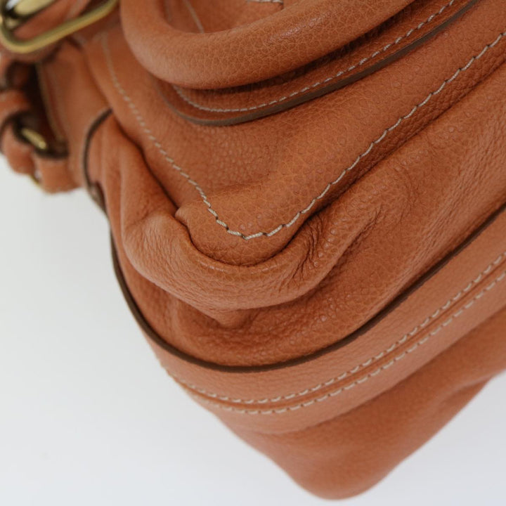 Chloe Paraty Hand Bag Leather Orange am5796