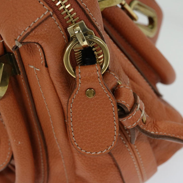 Chloe Paraty Hand Bag Leather Orange am5796