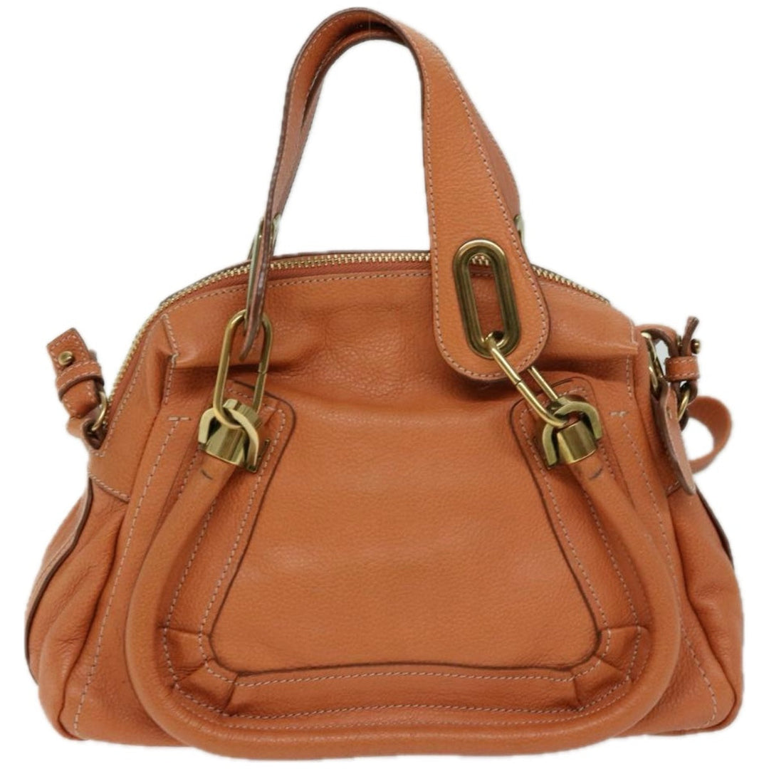 Chloe Paraty Hand Bag Leather Orange am5796