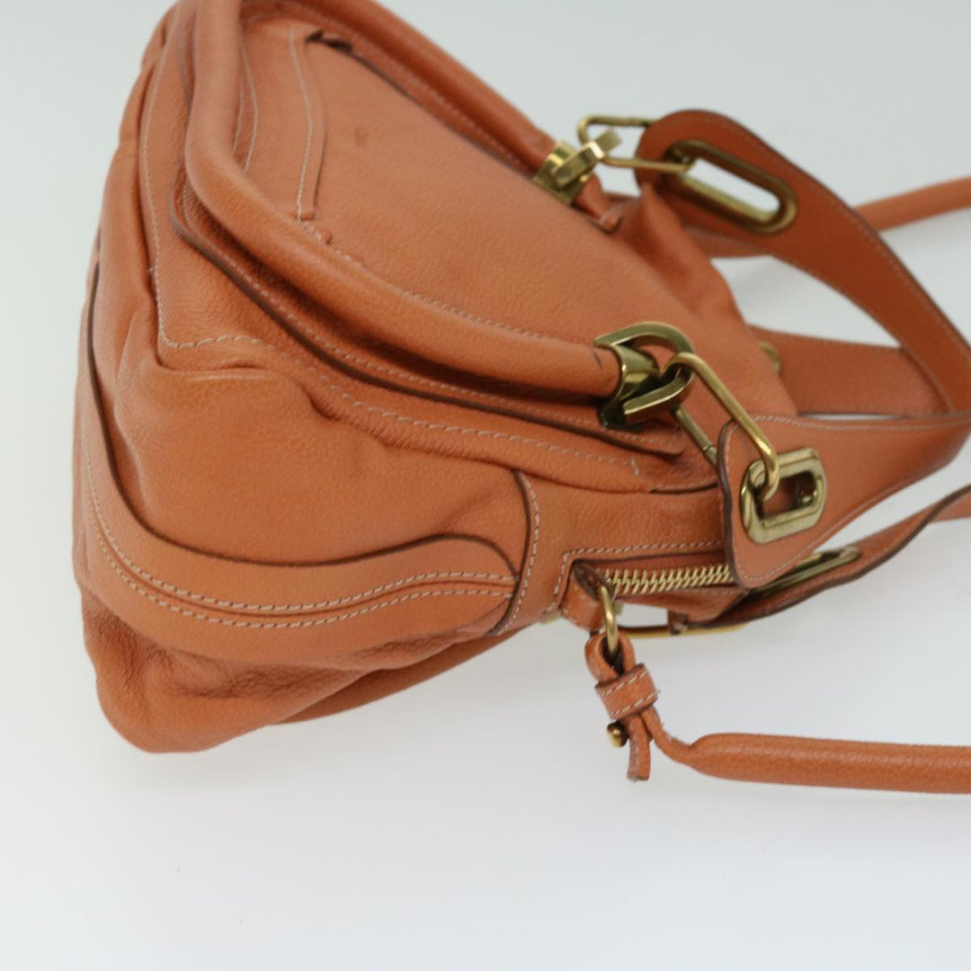 Chloe Paraty Hand Bag Leather Orange am5796