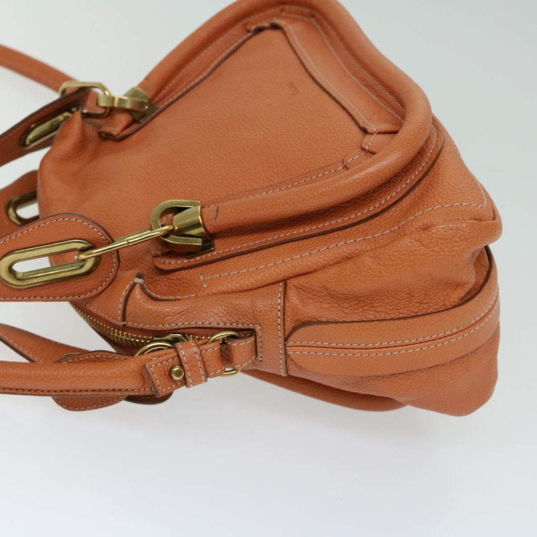 Chloe Paraty Hand Bag Leather Orange am5796