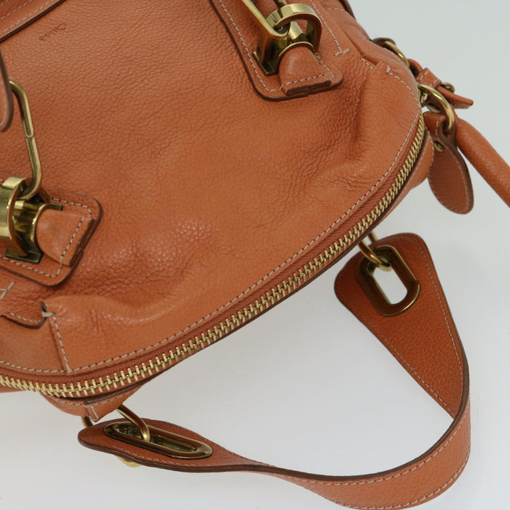 Chloe Paraty Hand Bag Leather Orange am5796