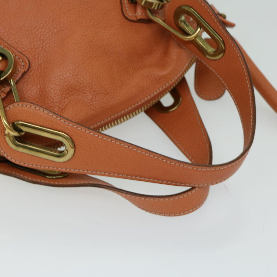 Chloe Paraty Hand Bag Leather Orange am5796