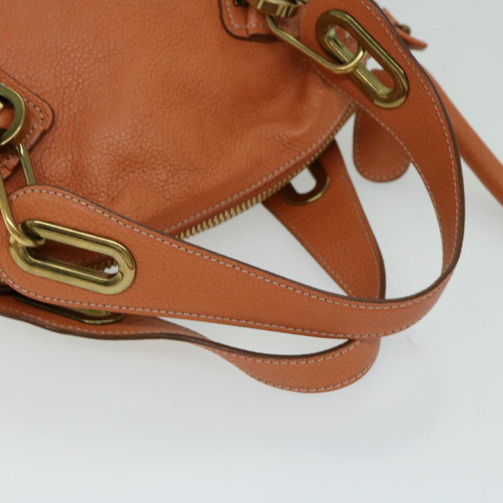 Chloe Paraty Hand Bag Leather Orange am5796
