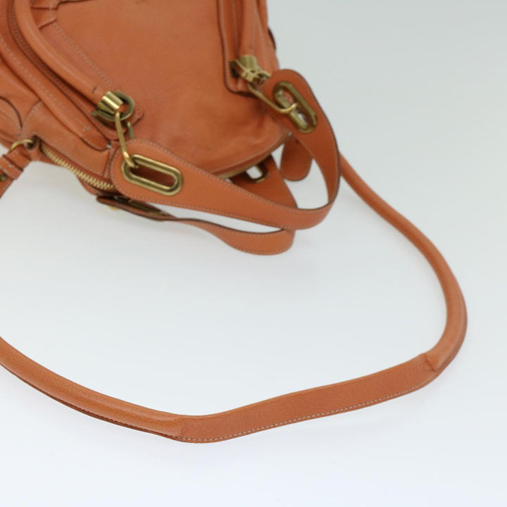 Chloe Paraty Hand Bag Leather Orange am5796