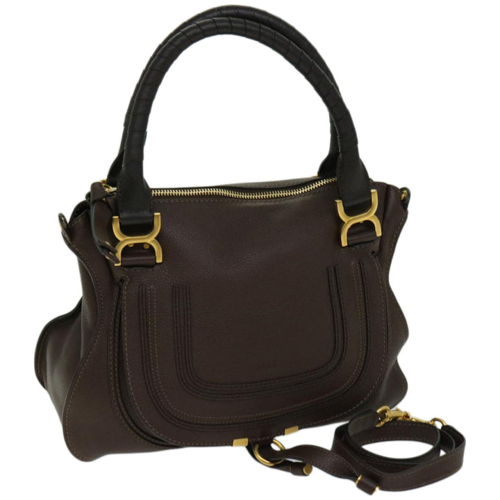 Chloe Mercy Hand Bag Leather 2way Brown am5851