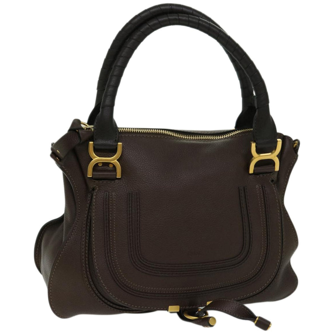 Chloe Mercy Hand Bag Leather 2way Brown am5851
