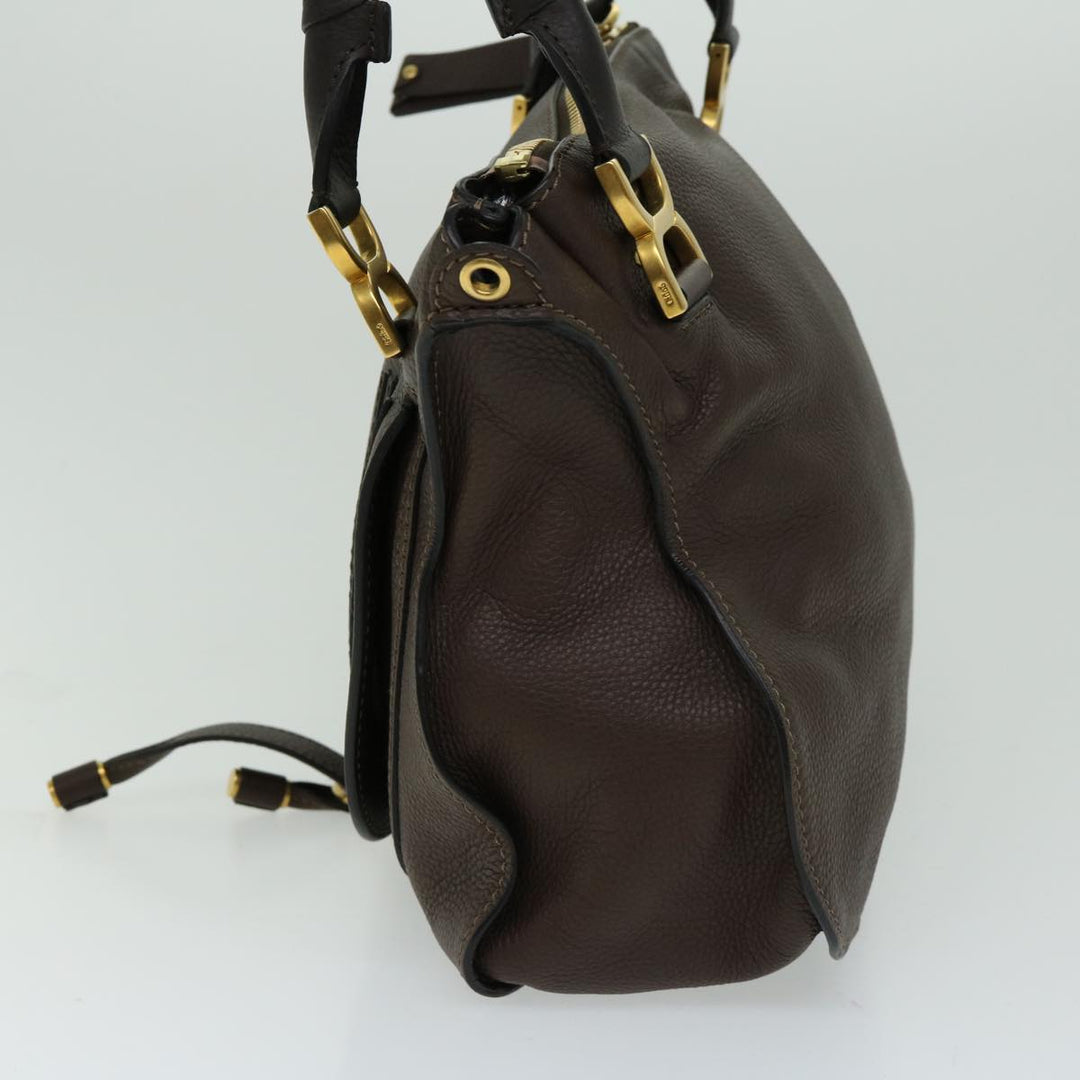 Chloe Mercy Hand Bag Leather 2way Brown am5851