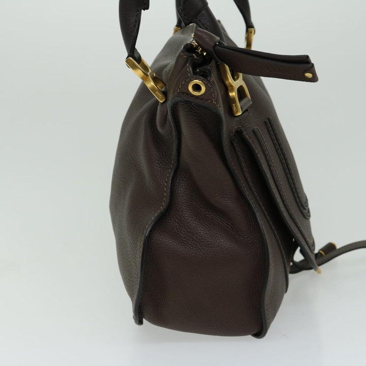 Chloe Mercy Hand Bag Leather 2way Brown am5851