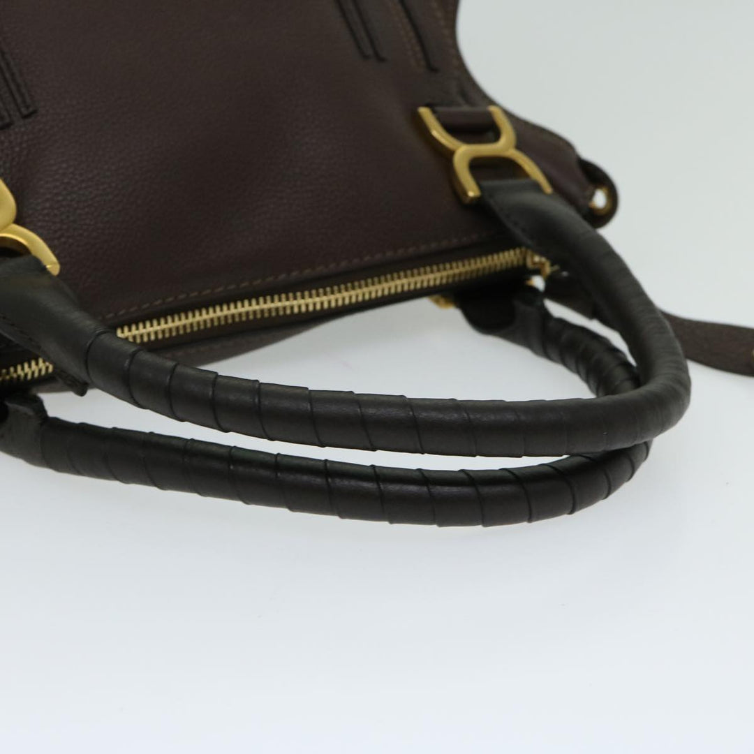 Chloe Mercy Hand Bag Leather 2way Brown am5851